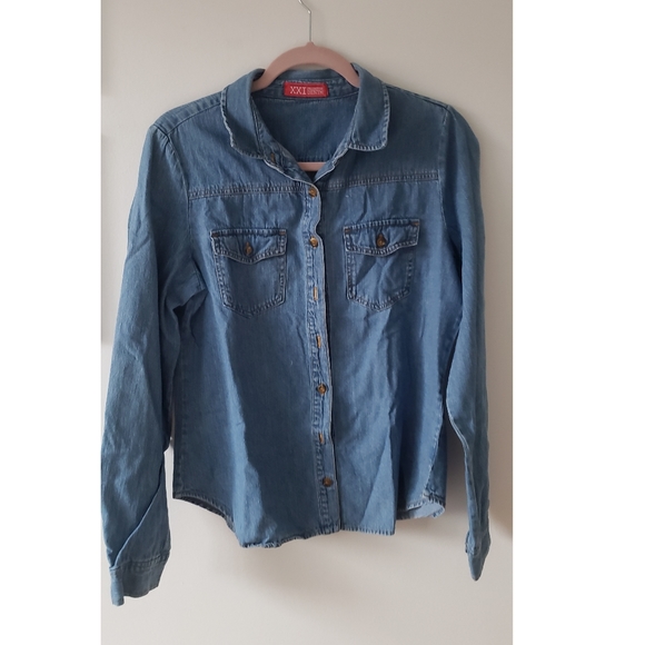 FOREVER 21 - Blue Denim Shirt Size M - Picture 1 of 2